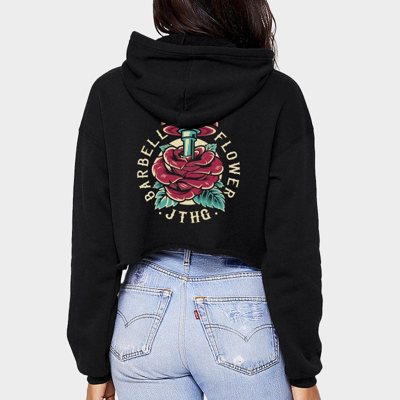 CROP SWEAT BARBELL FLOWER - JUSTHANG