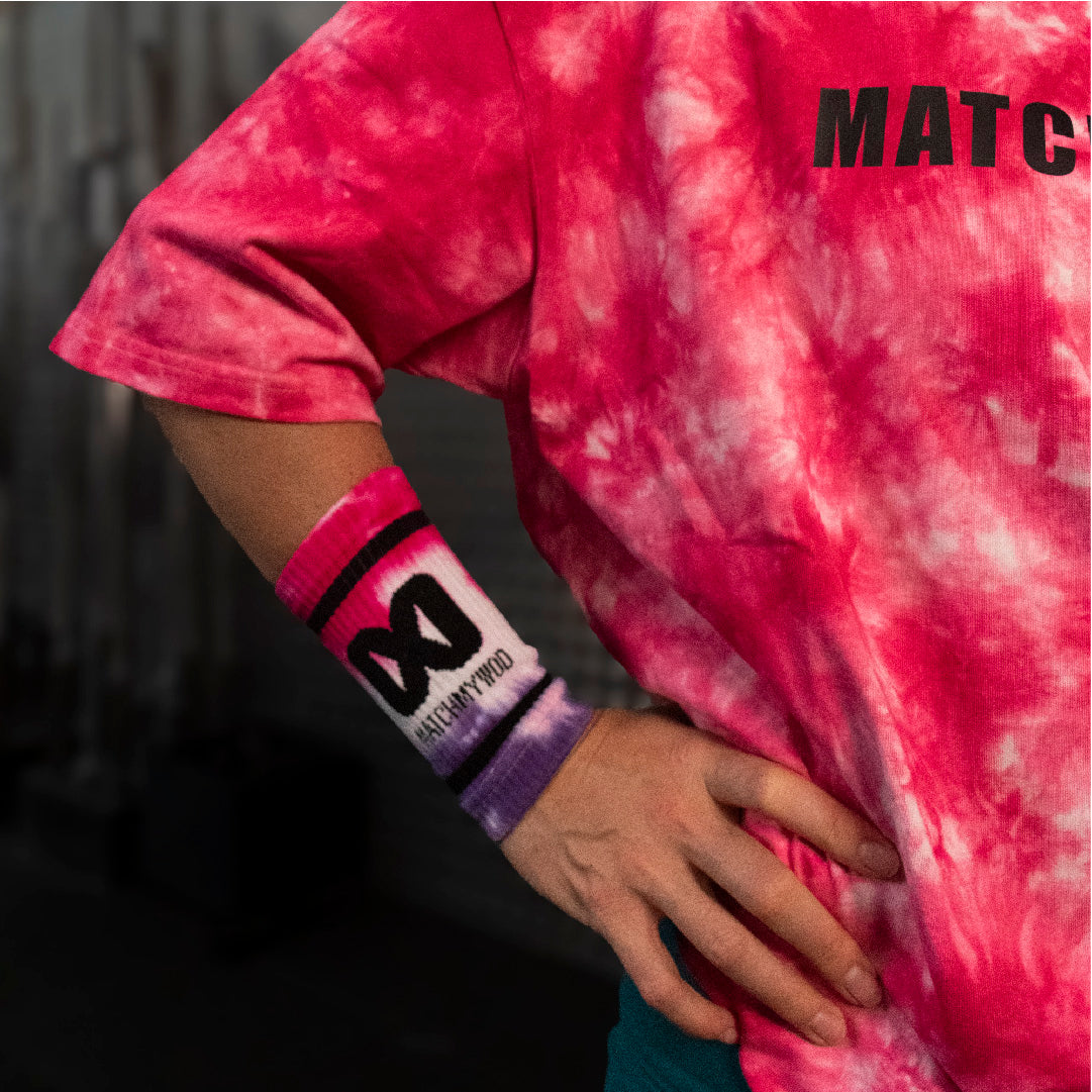 WRISTBAND DE COMPRESSION - MATCHMYWOD - DIP DYE PINK/WHITE/PURPLE