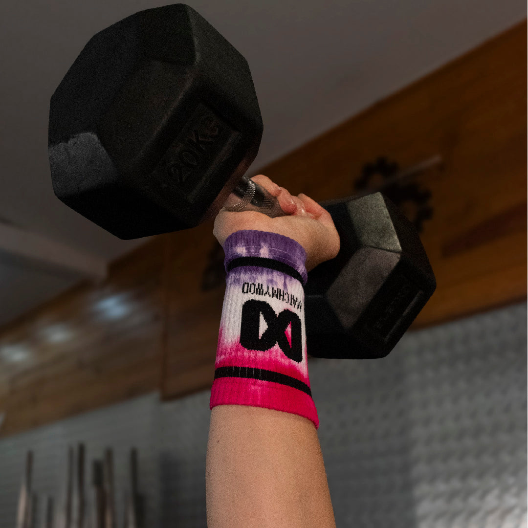 WRISTBAND DE COMPRESSION - MATCHMYWOD - DIP DYE PINK/WHITE/PURPLE